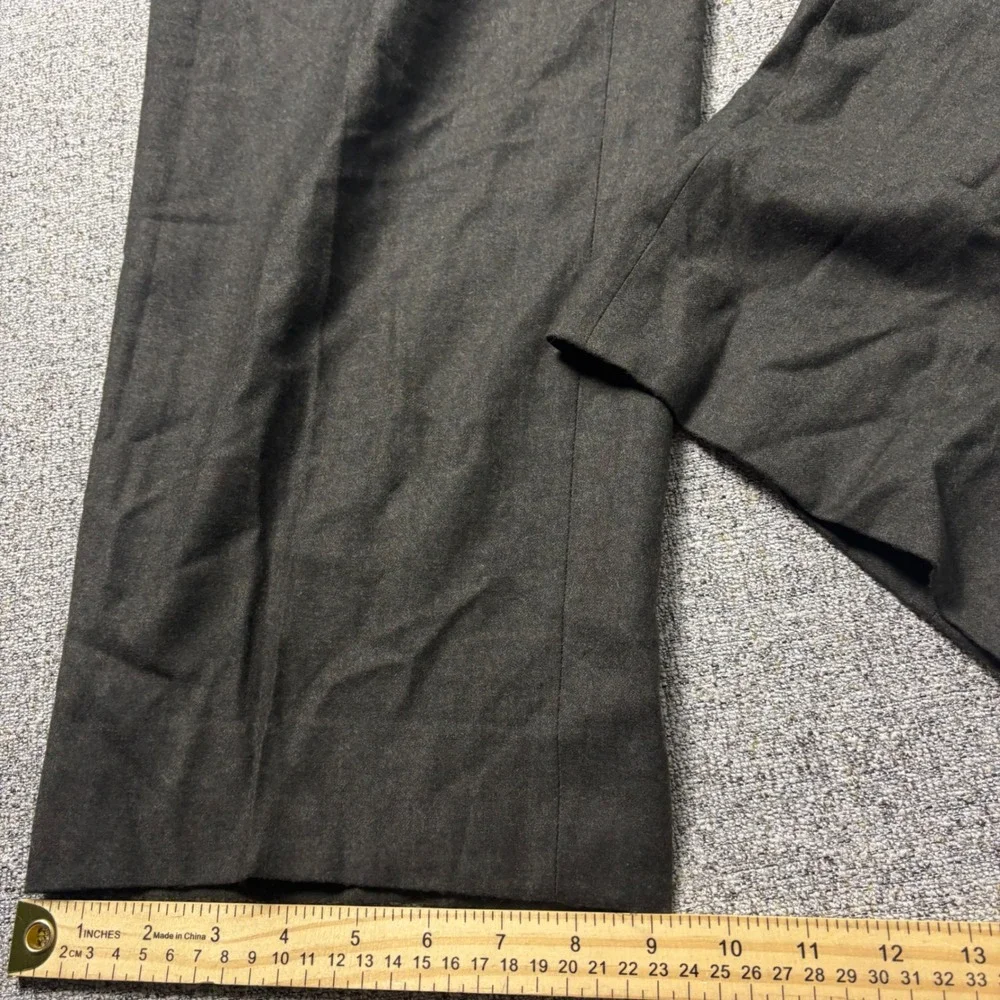 Canali Dress Pants Mens 40x30 Wool Super 120s Dark Gray Pleated Made in Italy